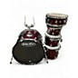 Used Pacific 5 Piece DRUM SET Candy Apple Red Drum Kit thumbnail