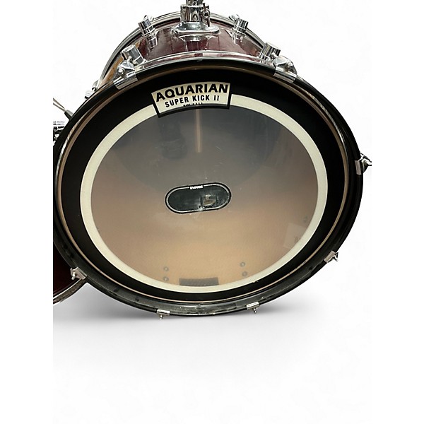 Used Pacific 5 Piece DRUM SET Candy Apple Red Drum Kit