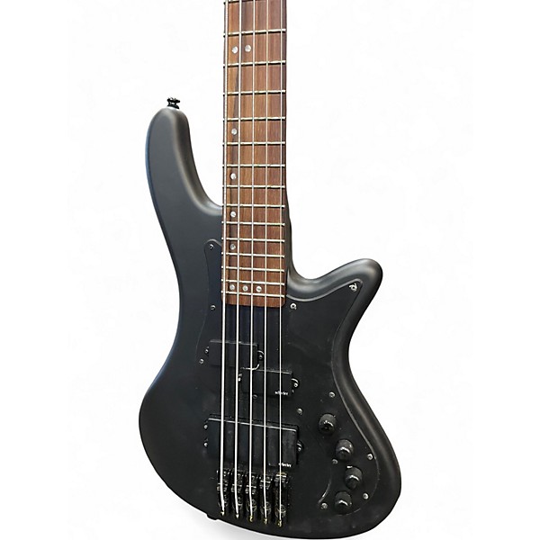 Used Schecter Guitar Research Stiletto Stealth Black Electric Bass Guitar