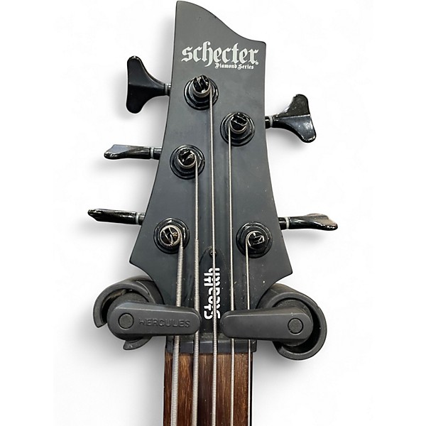 Used Schecter Guitar Research Stiletto Stealth Black Electric Bass Guitar