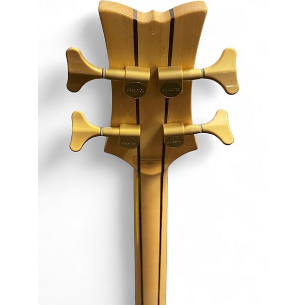 Used Schecter Guitar Research Stiletto Custom 4 String Natural Electric Bass Guitar