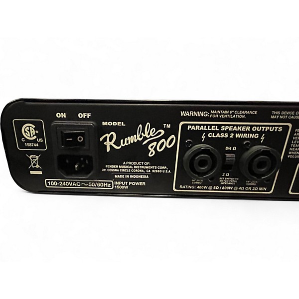 Used Fender RUMBLE 800  Bass Amp Head