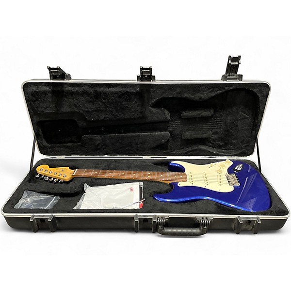 Used 2012 Fender American Standard Stratocaster Blue Solid Body Electric Guitar