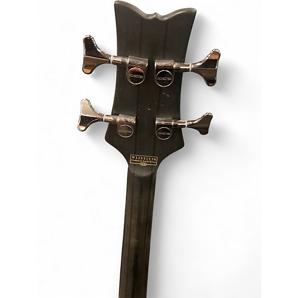 Used Schecter Guitar Research Stiletto Studio 4 String Trans Black Electric Bass Guitar