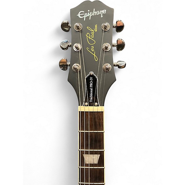 Used Epiphone Les Paul Traditional Pro IV Flat Black Solid Body Electric Guitar