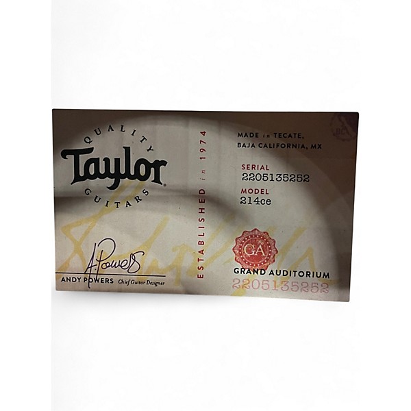 Used Taylor 214CE Natural Acoustic Electric Guitar