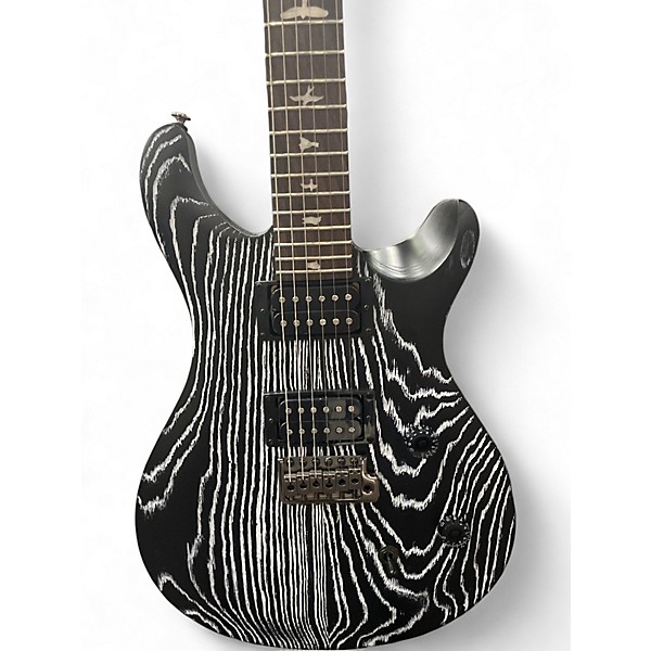 Used PRS SE CE 24 Limited Sandblasted Ash Sandblasted Black & White Solid Body Electric Guitar