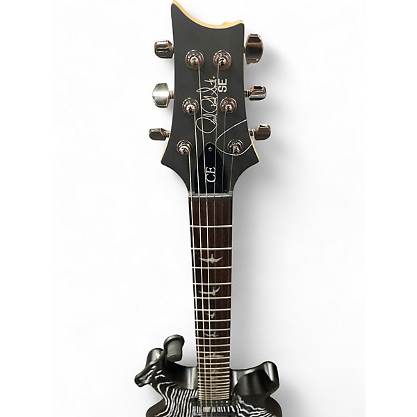 Used PRS SE CE 24 Limited Sandblasted Ash Sandblasted Black & White Solid Body Electric Guitar