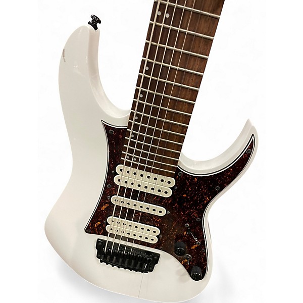 Used Ibanez TAM10 Tosin Abasi Signature 8 String White Solid Body Electric Guitar