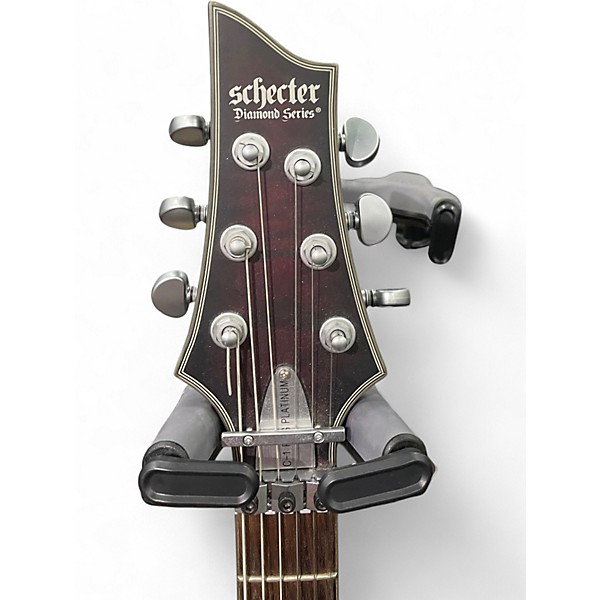 Used Schecter Guitar Research C1 FRS PLATINUM Crimson Red Trans Solid Body Electric Guitar