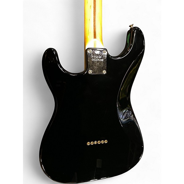 Used 2000s Fender Tom Delonge Signature Stratocaster Black Solid Body Electric Guitar