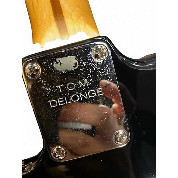 Used 2000s Fender Tom Delonge Signature Stratocaster Black Solid Body Electric Guitar