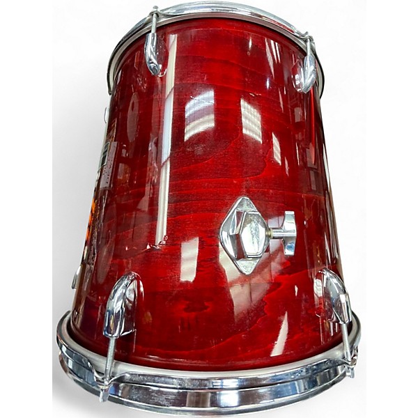 Used Groove Percussion 5 Piece complete kit Red Grain Drum Kit