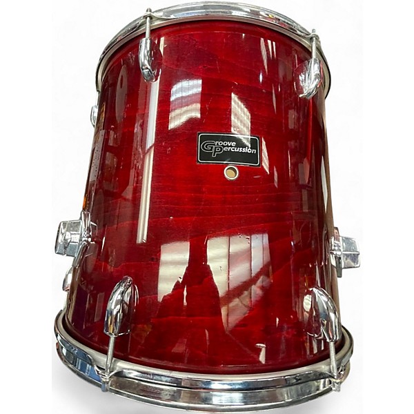 Used Groove Percussion 5 Piece complete kit Red Grain Drum Kit