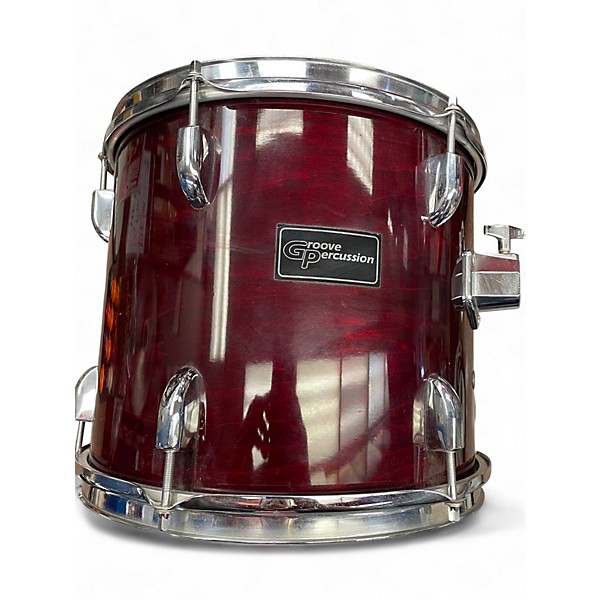 Used Groove Percussion 5 Piece complete kit Red Grain Drum Kit