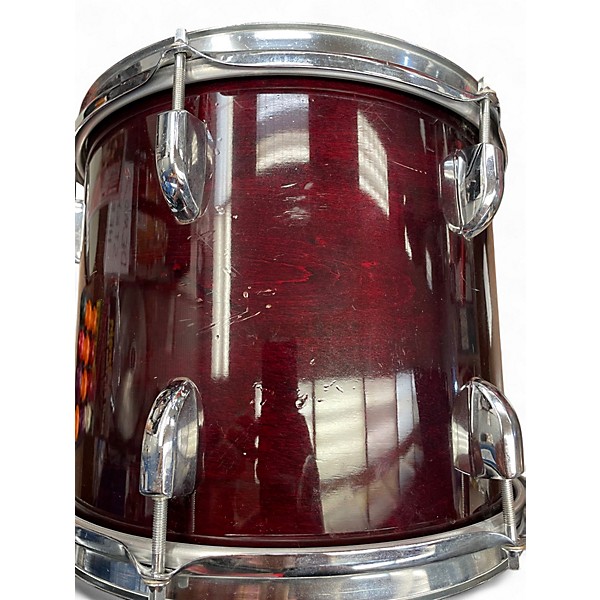 Used Groove Percussion 5 Piece complete kit Red Grain Drum Kit