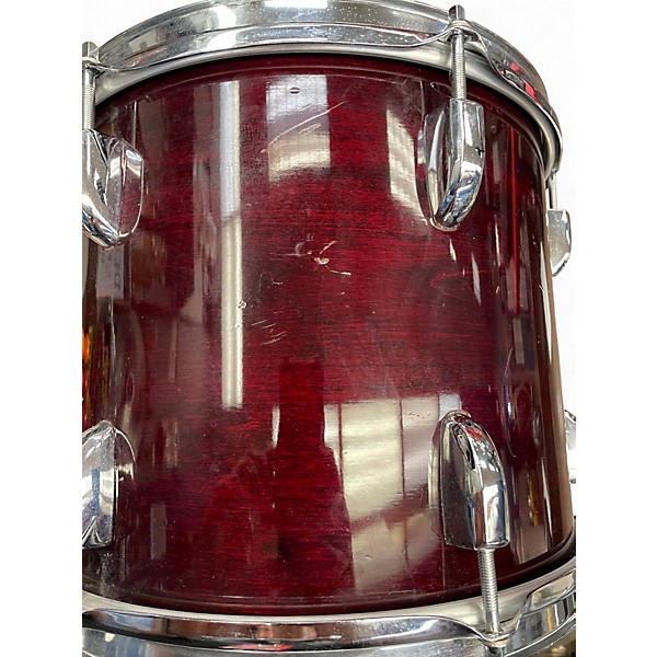 Used Groove Percussion 5 Piece complete kit Red Grain Drum Kit