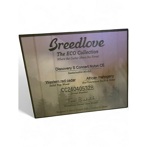 Used Breedlove Discovery Concert Cutaway Nylon Natural Classical Acoustic Electric Guitar