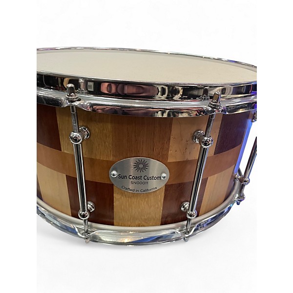 Used Sun Coast Custom 14X6.5 ZEBRA SNARE Natural Drum