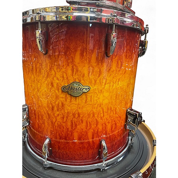 Used Pearl 4 Piece Masters MCX Series Quilted Bubinga Sunburst Drum Kit