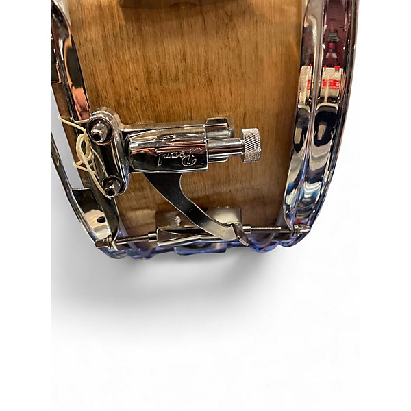 Used Erie Drum Co 14X5.5 TIGER MAPLE SNARE Worn Natural Drum