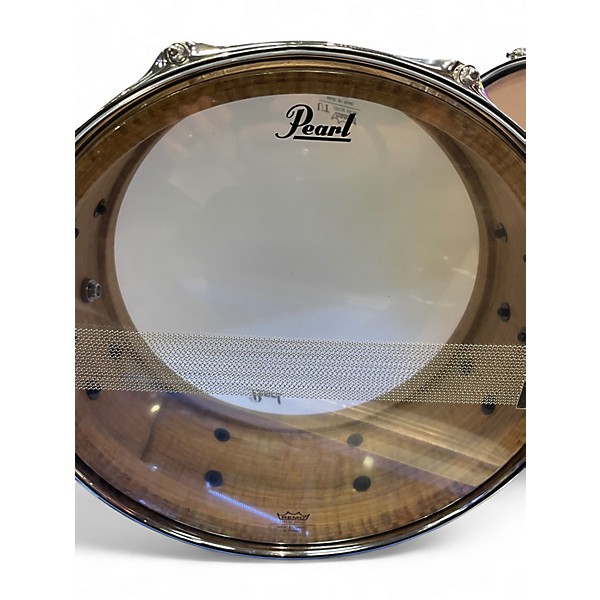 Used Erie Drum Co 14X5.5 TIGER MAPLE SNARE Worn Natural Drum