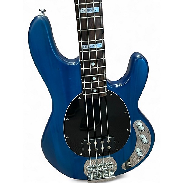 Used Sterling by Music Man Sub 4 Trans Blue Electric Bass Guitar