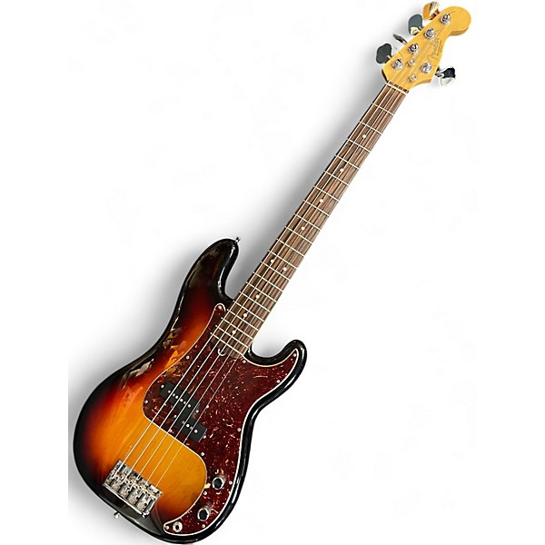 Used Fender American Standard Precision Bass V 5 String 3 Color Sunburst Electric Bass Guitar