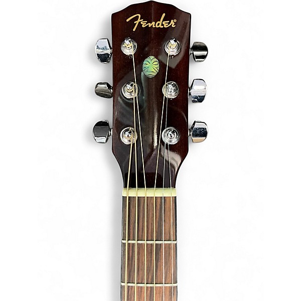 Used Fender Tiki Drummers Green Natural Acoustic Electric Guitar