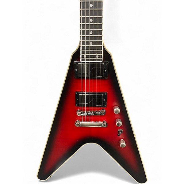 Used Epiphone Dave Mustaine Flying V Aged Dark Red Rust Solid Body Electric Guitar