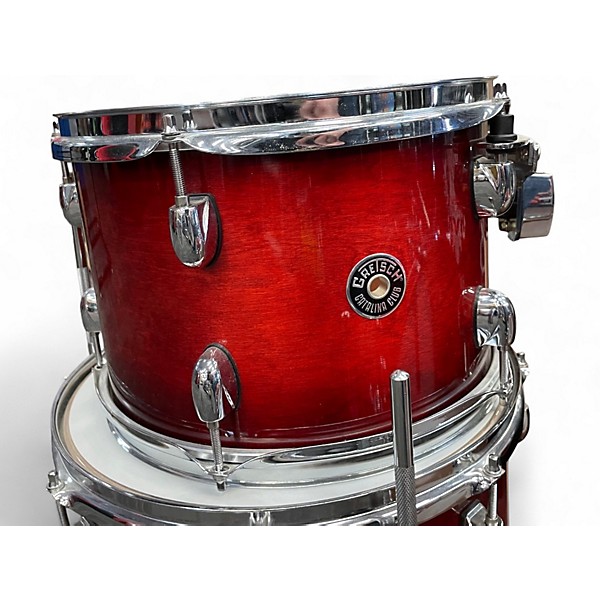 Used Gretsch Drums 3 Piece Catalina Club Series Crimson Red Burst Drum Kit