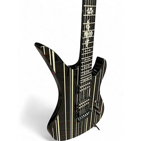 Used Schecter Guitar Research Synyster Gates Signature Custom Black and Silver Solid Body Electric Guitar