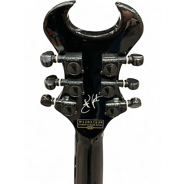 Used Schecter Guitar Research Synyster Gates Signature Custom Black and Silver Solid Body Electric Guitar