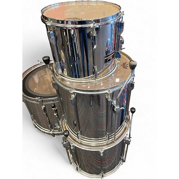 Used Pearl 4 Piece EXPORT SERIES 4PC KIT Silver Drum Kit