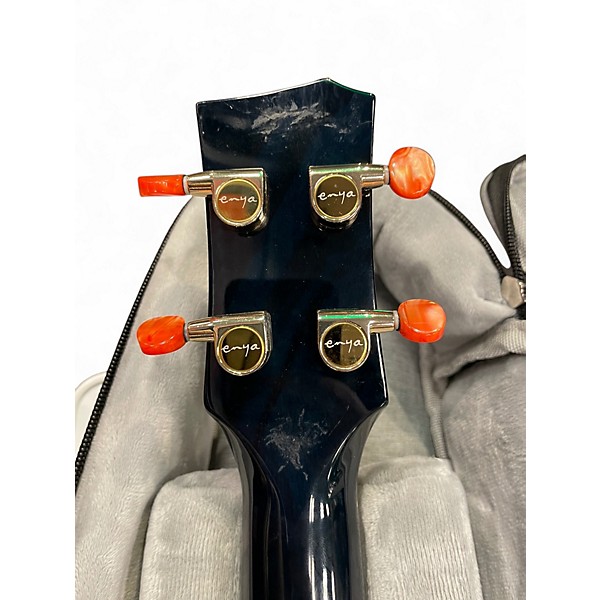 Used Enya feather mahogany Blue Ukulele