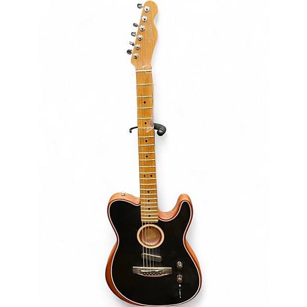 Used Fender American Acoustasonic Telecaster Black Acoustic Electric Guitar