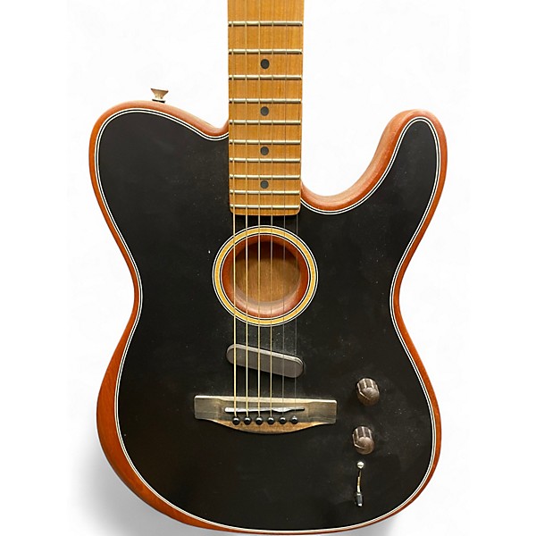 Used Fender American Acoustasonic Telecaster Black Acoustic Electric Guitar