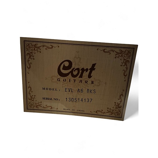 Used Cort EVL A6 Coarse Black Acoustic Electric Guitar