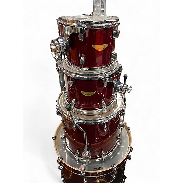 Used SPL 4 Piece Velocity Red sparkle Drum Kit