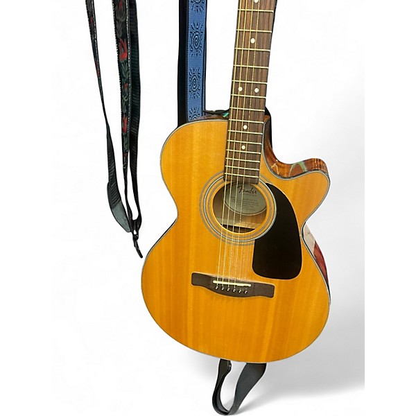 Used Fender GC140SCE Grand Concert Natural Acoustic Electric Guitar