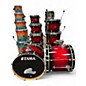 Used TAMA 9 Piece Silverstar TRANSPARENT RED Drum Kit thumbnail