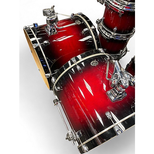 Used TAMA 9 Piece Silverstar TRANSPARENT RED Drum Kit