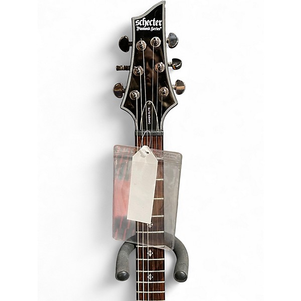 Used Schecter Guitar Research Damien Elite 6 Black Solid Body Electric Guitar