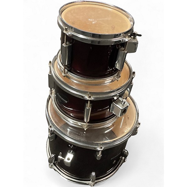 Used Ludwig 5 Piece Accent CS RUBY RED Drum Kit
