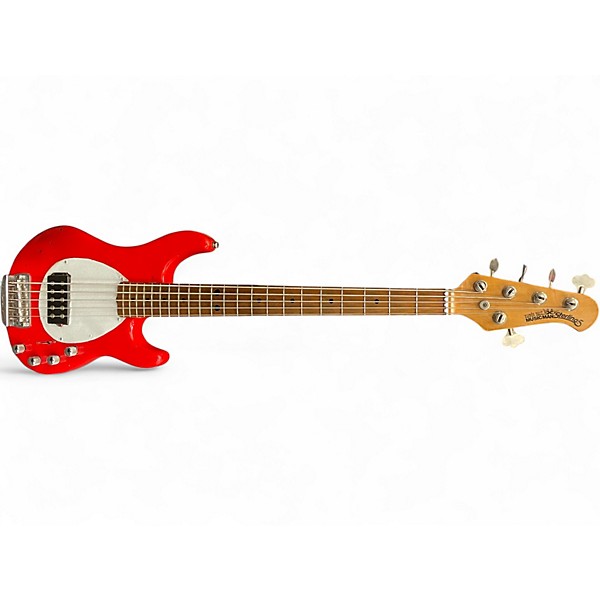 Used Ernie Ball Music Man Sterling 5 String Red Electric Bass Guitar