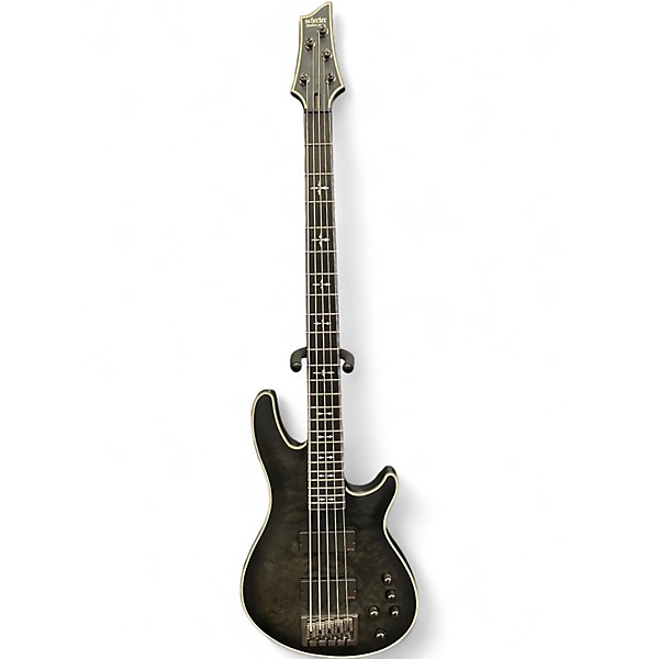 Used Schecter Guitar Research Hellraiser 5 String Trans Black Electric Bass Guitar