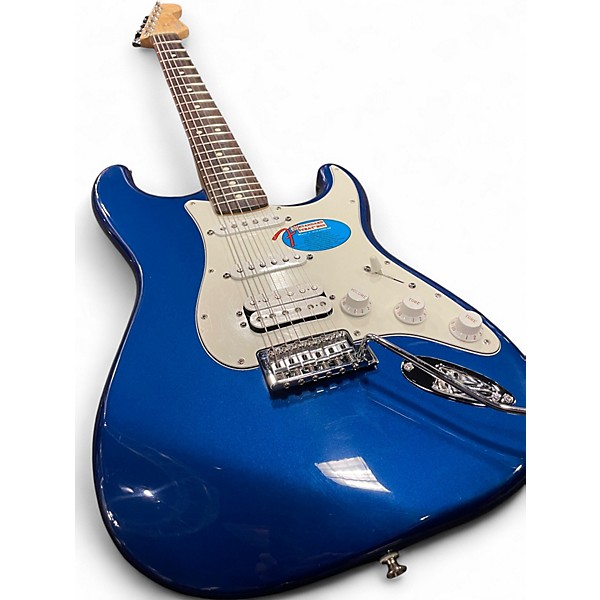 Used Fender Standard Stratocaster HSS Electron Blue Metallic Solid Body Electric Guitar