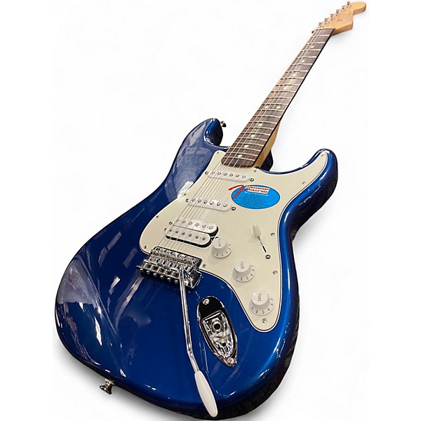 Used Fender Standard Stratocaster HSS Electron Blue Metallic Solid Body Electric Guitar