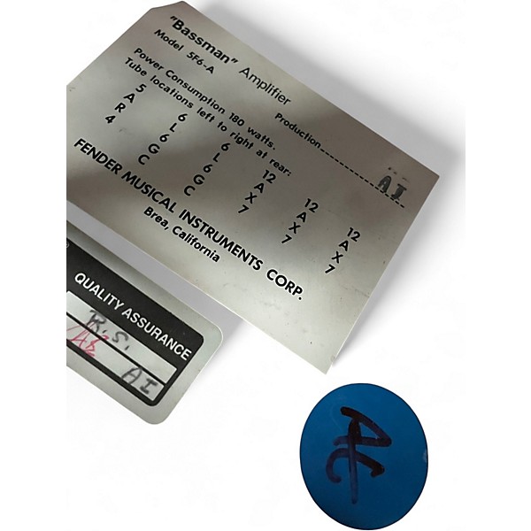 Used Fender 1959 Reissue Bassman 50W 4x10 Tube Guitar Combo Amp