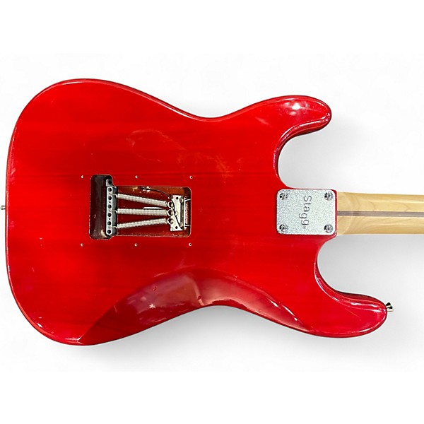 Used Stagg STRAT STYLE Candy Apple Red Solid Body Electric Guitar